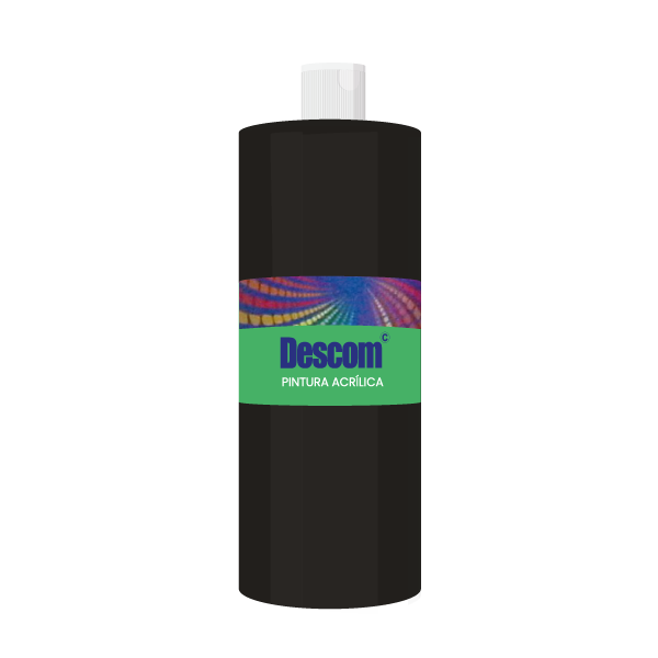 Pintura acrílica 500 ml. Negro. Uso escolar