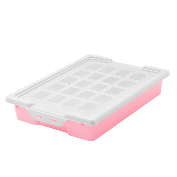Caja almacenamiento con tapa 42x31x7,3 Rosa pastel