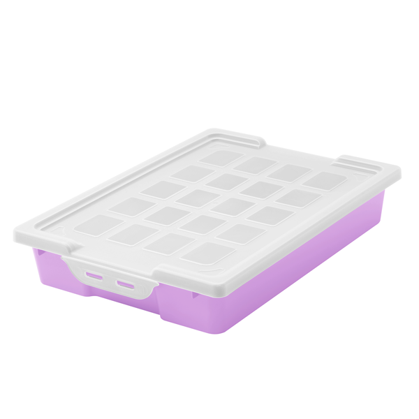 Caja almacenamiento con tapa 42x31x7,3 Violeta pastel