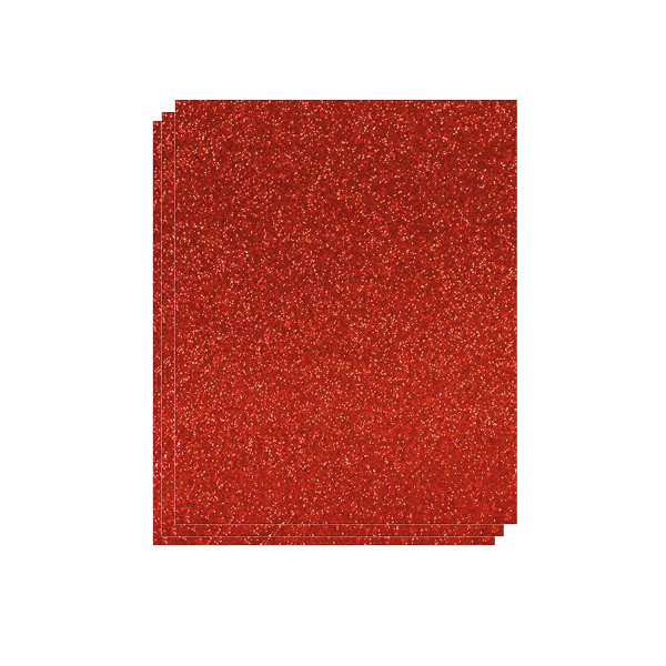 Plancha Eva 40x60 cm purpurina Rojo. Bolsa 3 u.