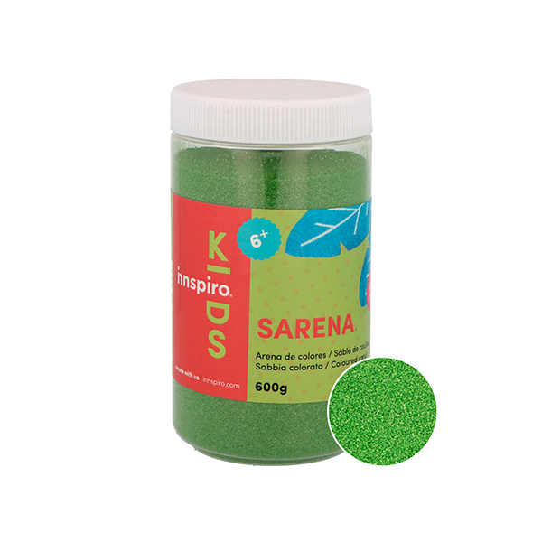 Arena colores Verde. Bote 600 g.