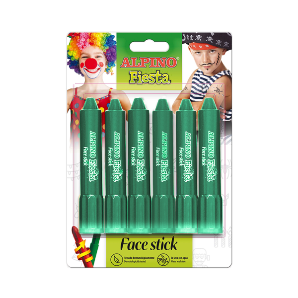 Blister 6 barras maquillaje face stick Verde camuf.