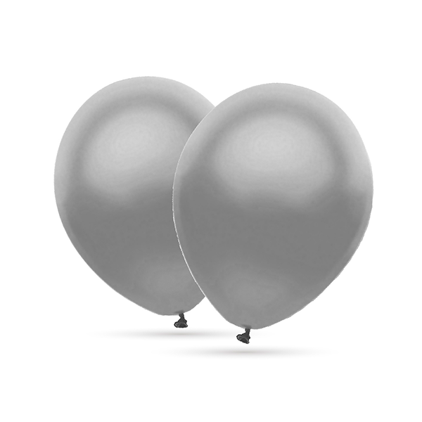 Bolsa 50 globos lisos metalizado Plata