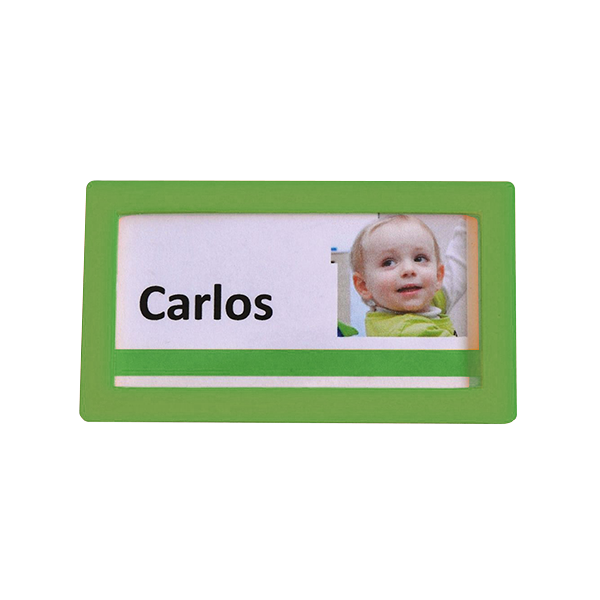**Marco ident. 80x45 mm. Verde. Pack 4