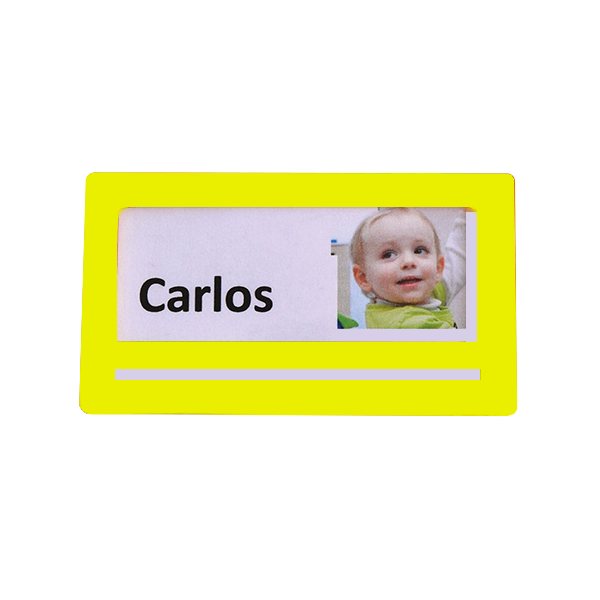 **Marco ident. 120x45 mm. Amarillo. Pack 4