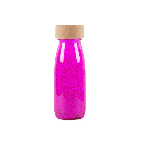 Botella sensorial flotante UV rosa