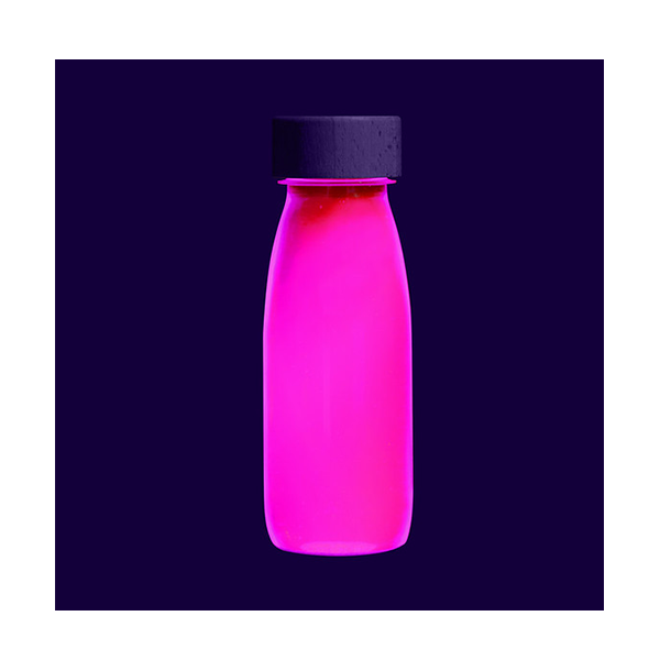 Botella sensorial flotante UV rosa