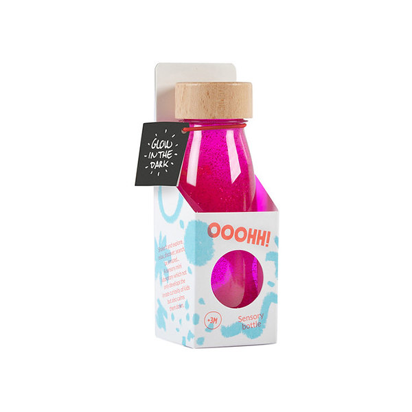 Botella sensorial flotante UV rosa