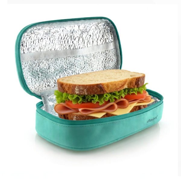 Portabocadillos Lunch bag isotérmico 12x22 cm Verde Agua