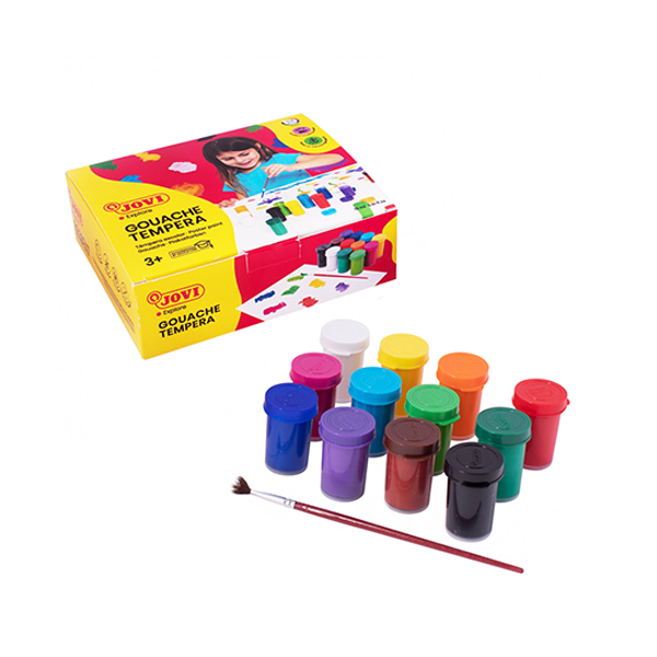 Témpera 12 botes 15 ml. colores surtidos